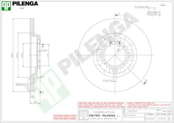 Handler.Part Brake disc PILENGA 5505 1