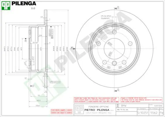 Handler.Part Brake disc PILENGA 5562 1