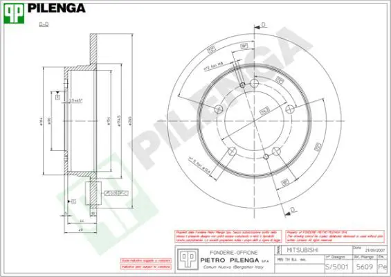 Handler.Part Brake disc PILENGA 5609 1