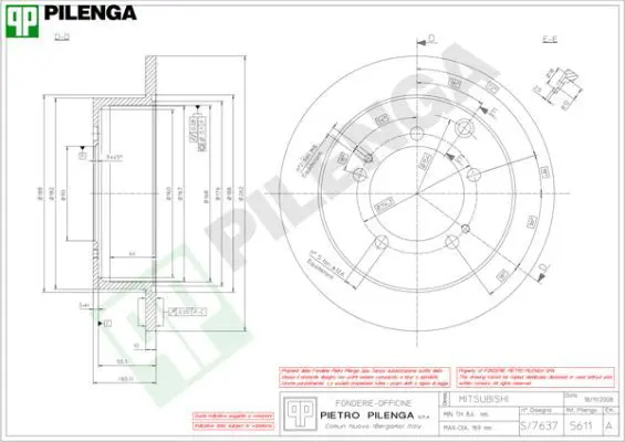 Handler.Part Brake disc PILENGA 5611 1