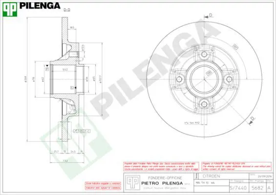 Handler.Part Brake disc PILENGA 5682 1