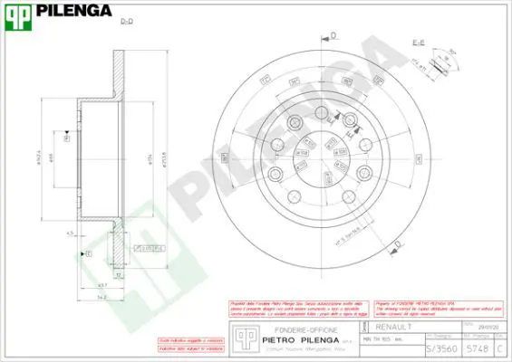 Handler.Part Brake disc PILENGA 5748 1