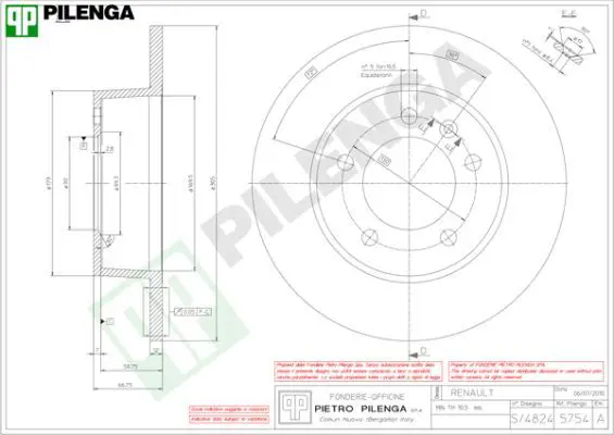 Handler.Part Brake disc PILENGA 5754 1