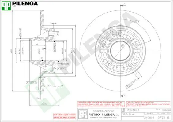 Handler.Part Brake disc PILENGA 5755 1