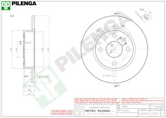 Handler.Part Brake disc PILENGA 5767 1