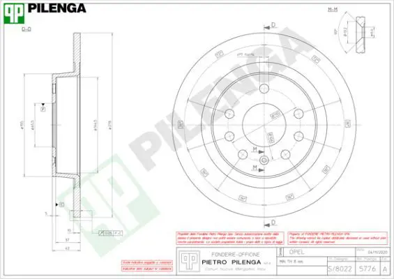 Handler.Part Brake disc PILENGA 5776 1