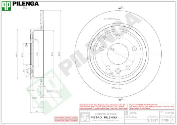 Handler.Part Brake disc PILENGA 5780 1