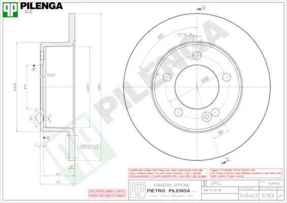 Handler.Part Brake disc PILENGA 5783 1