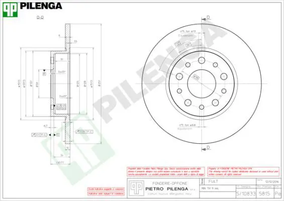 Handler.Part Brake disc PILENGA 5815 1