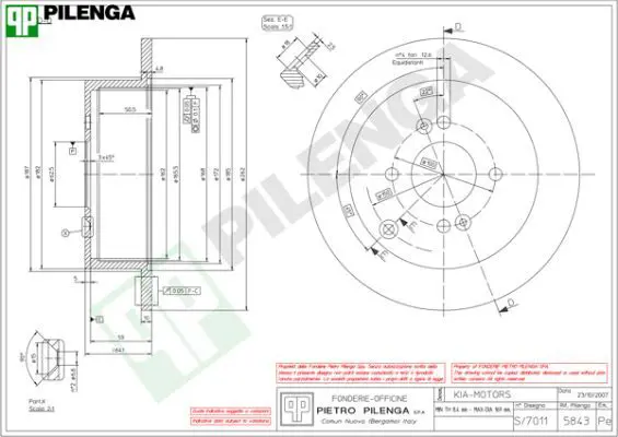 Handler.Part Brake disc PILENGA 5843 1