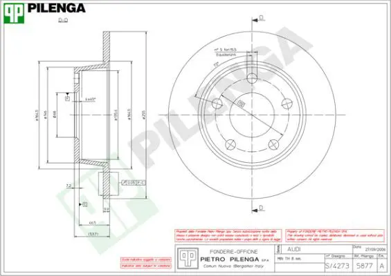 Handler.Part Brake disc PILENGA 5877 1