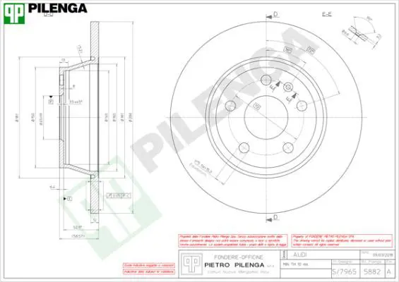 Handler.Part Brake disc PILENGA 5882 1