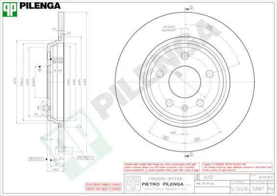 Handler.Part Brake disc PILENGA 5887 1