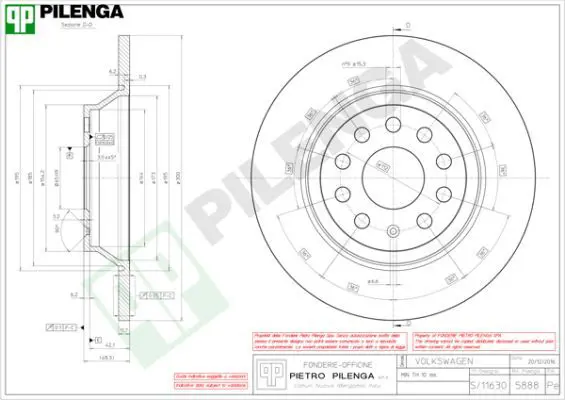 Handler.Part Brake disc PILENGA 5888 1