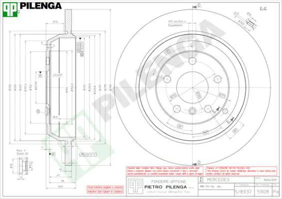 Handler.Part Brake disc PILENGA 5908 1