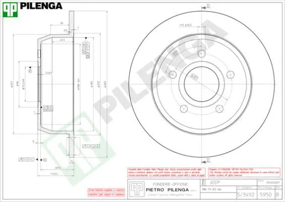 Handler.Part Brake disc PILENGA 5950 1