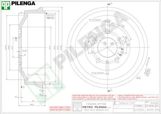 Handler.Part Brake drum PILENGA 6009 1