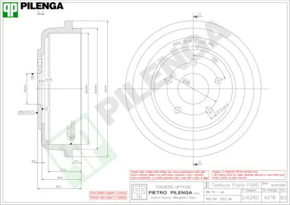 Handler.Part Brake drum PILENGA 6018 1