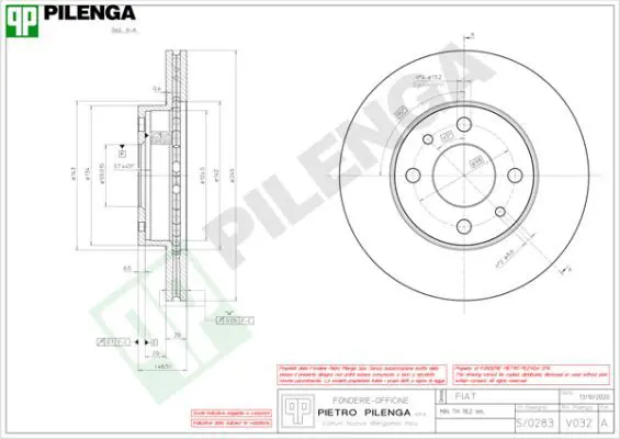 Handler.Part Brake disc PILENGA V032 1