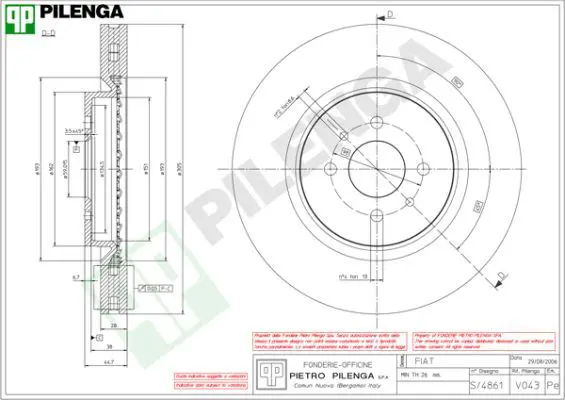 Handler.Part Brake disc PILENGA V043 1