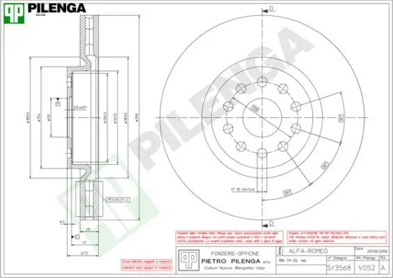 Handler.Part Brake disc PILENGA V052 1