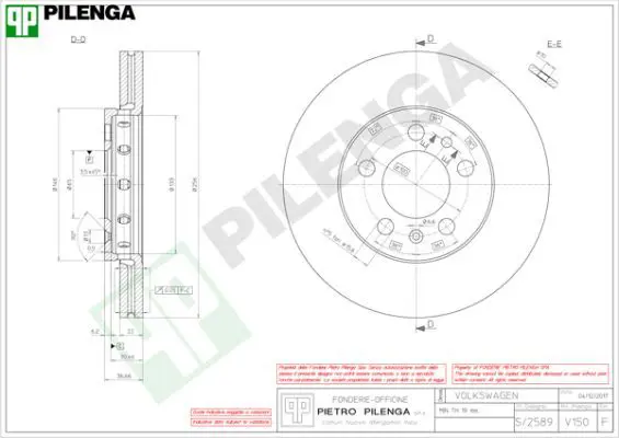 Handler.Part Brake disc PILENGA V150 1