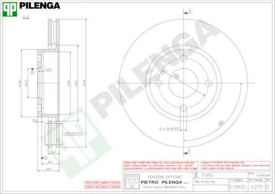 Handler.Part Brake disc PILENGA V275 1