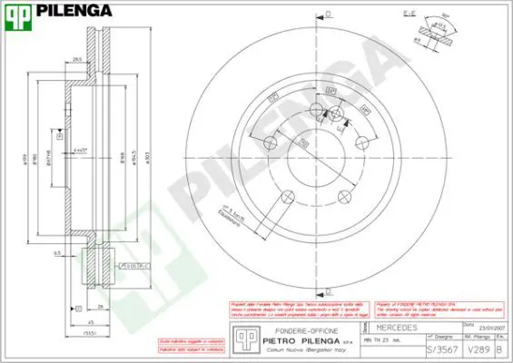 Handler.Part Brake disc PILENGA V289 1