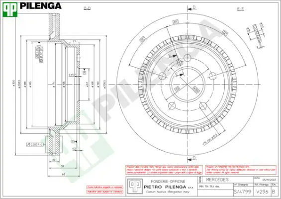 Handler.Part Brake disc PILENGA V296 1