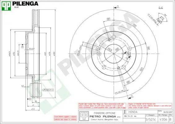 Handler.Part Brake disc PILENGA V306 1