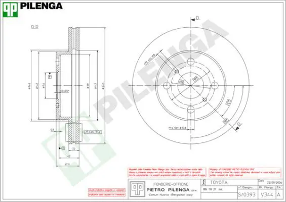 Handler.Part Brake disc PILENGA V344 1