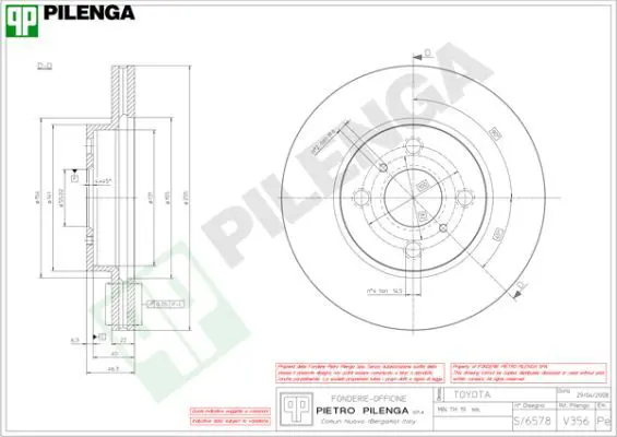 Handler.Part Brake disc PILENGA V356 1