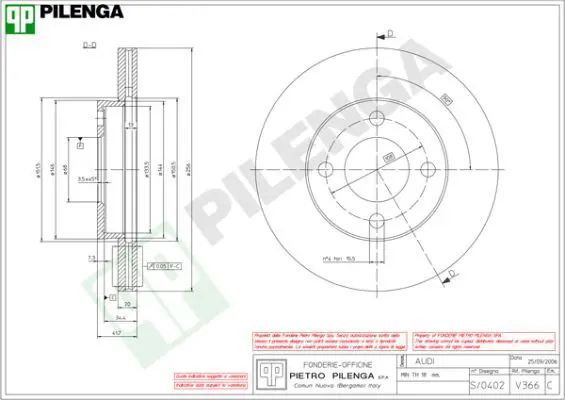 Handler.Part Brake disc PILENGA V366 1