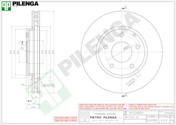 Handler.Part Brake disc PILENGA V412 1