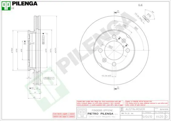 Handler.Part Brake disc PILENGA V420 1