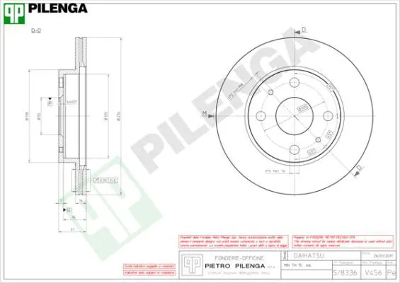 Handler.Part Brake disc PILENGA V456 1