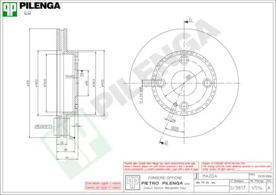 Handler.Part Brake disc PILENGA V514 1