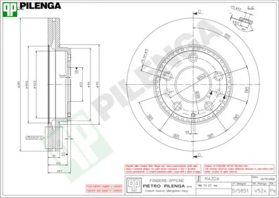 Handler.Part Brake disc PILENGA V524 1