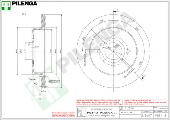 Handler.Part Brake disc PILENGA V554 1