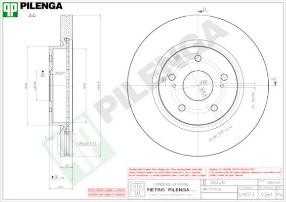 Handler.Part Brake disc PILENGA V561 1