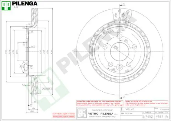 Handler.Part Brake disc PILENGA V581 1