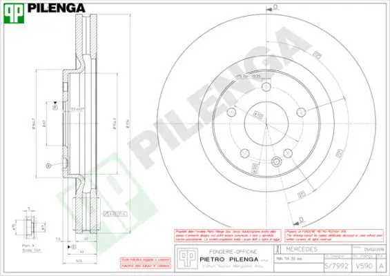 Handler.Part Brake disc PILENGA V590 1