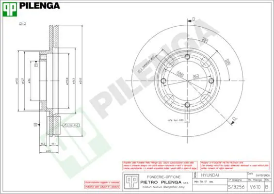 Handler.Part Brake disc PILENGA V610 1