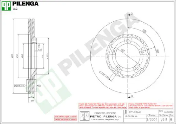 Handler.Part Brake disc PILENGA V611 1