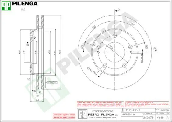 Handler.Part Brake disc PILENGA V619 1