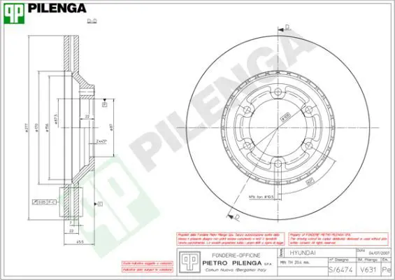 Handler.Part Brake disc PILENGA V631 1