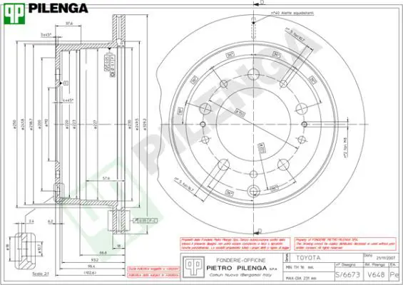 Handler.Part Brake disc PILENGA V648 1