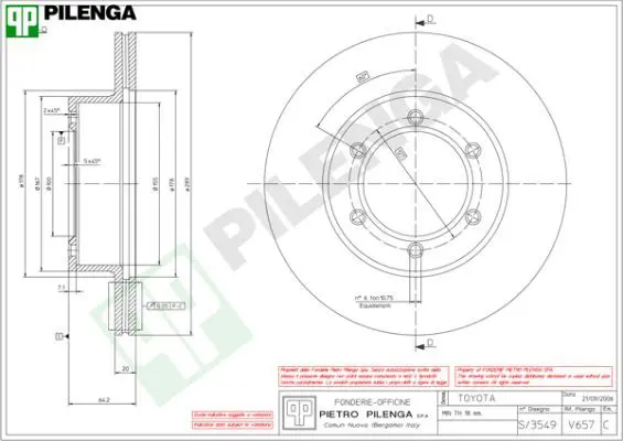 Handler.Part Brake disc PILENGA V657 1