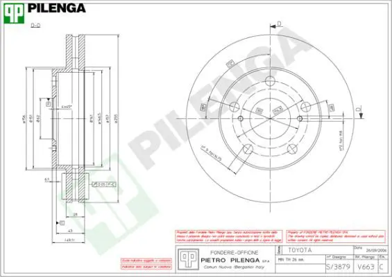 Handler.Part Brake disc PILENGA V663 1