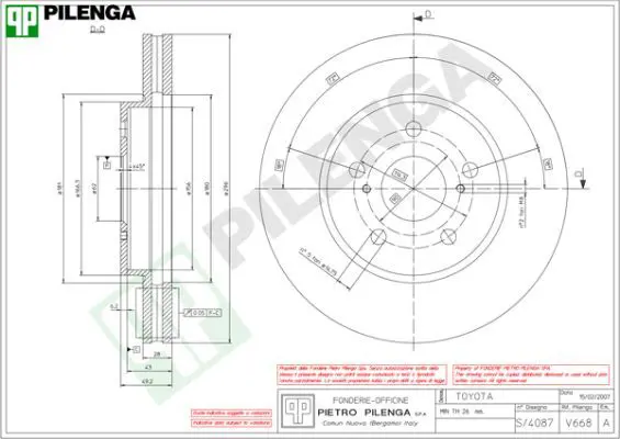 Handler.Part Brake disc PILENGA V668 1